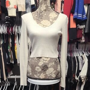 Forever 21 Cream Knit Top
